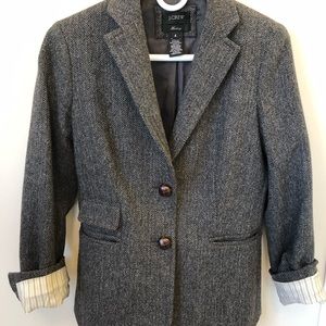 J Crew Hacking Herringbone Wool Blazer